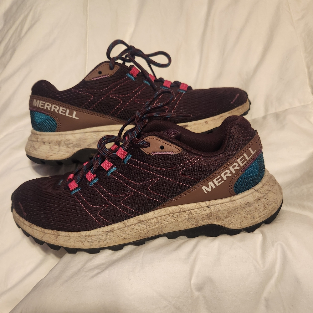 Merrell Women's Fly Strike Burgundy and Teal Performance Footwear